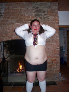 Fatty Tries to Be a Sexy Schoolgirl - N