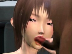 Big breasted 3D hentai girl suck a big cock