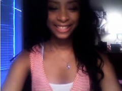 Stunning Black Teen Playing on Cam with Me