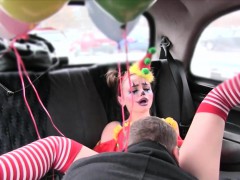 Gal In Clown Costume Fucked By The Driver For Free Fare