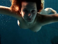 Edwiga teen Russian swims in clothes at night