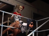 Hot sex in jail! Harley Quinn fucks a female prison officer