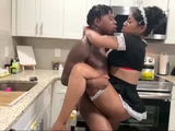 Horny and wild amateur black couple do a hardcore cam show